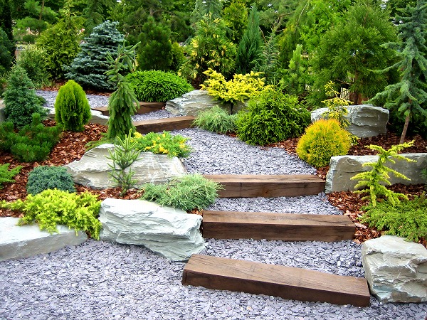 庭の階段